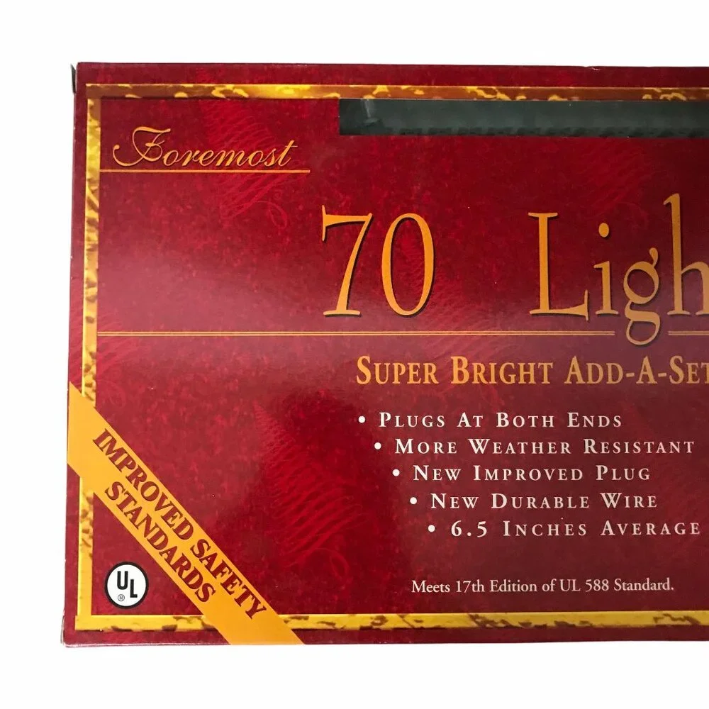 6 New Open Foremost Vintage 70 Light Add-A-Set 38 Feet Lights Tested Functional